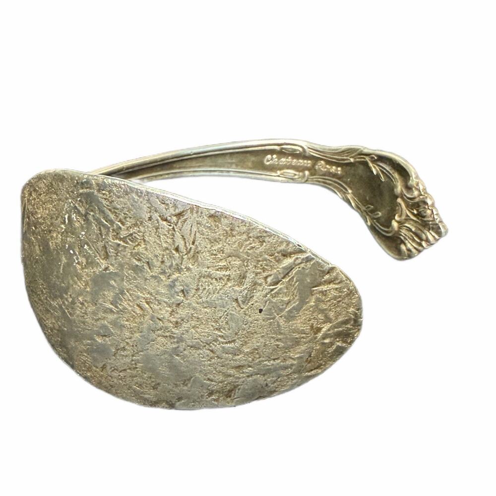 sterling silver cuff bracelet from a repurposed Reed and Barton "Chateau Rose"